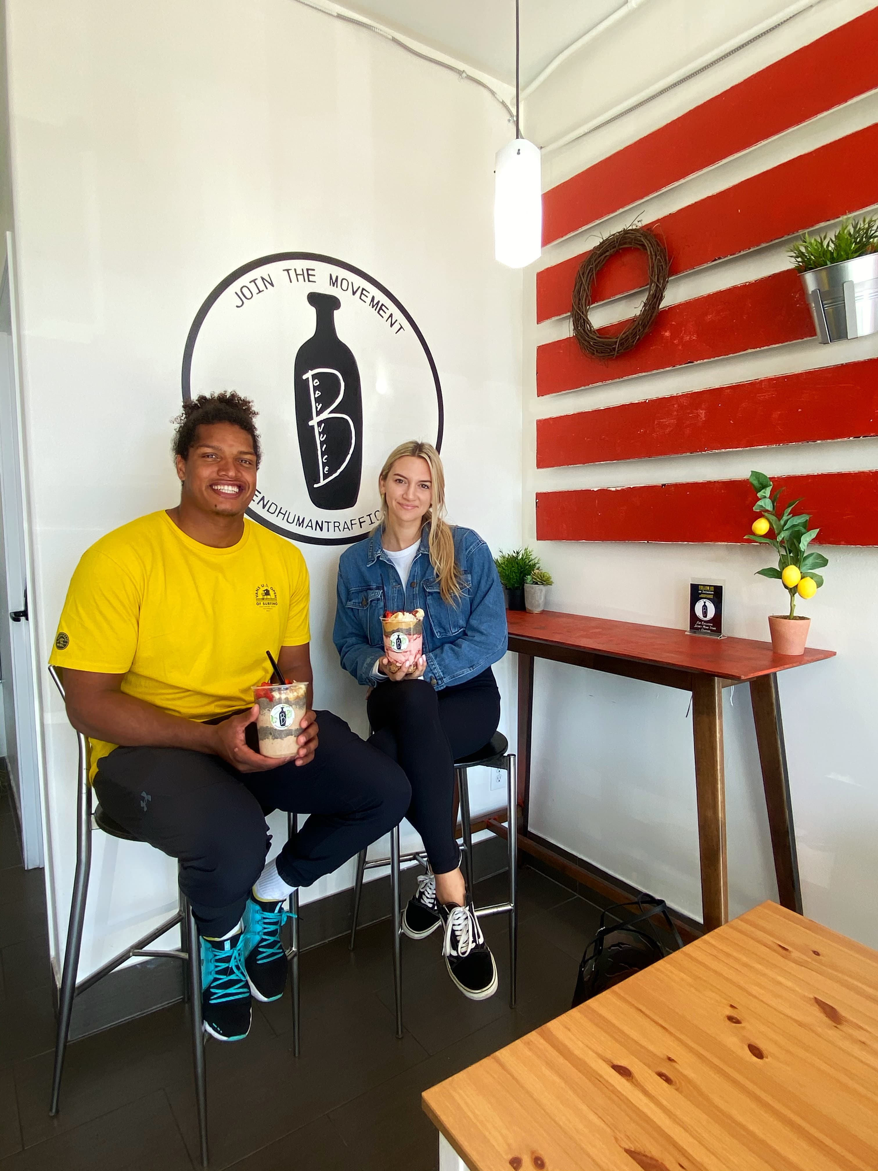 Isaac Rochell and Allison Kuch at Body Juice