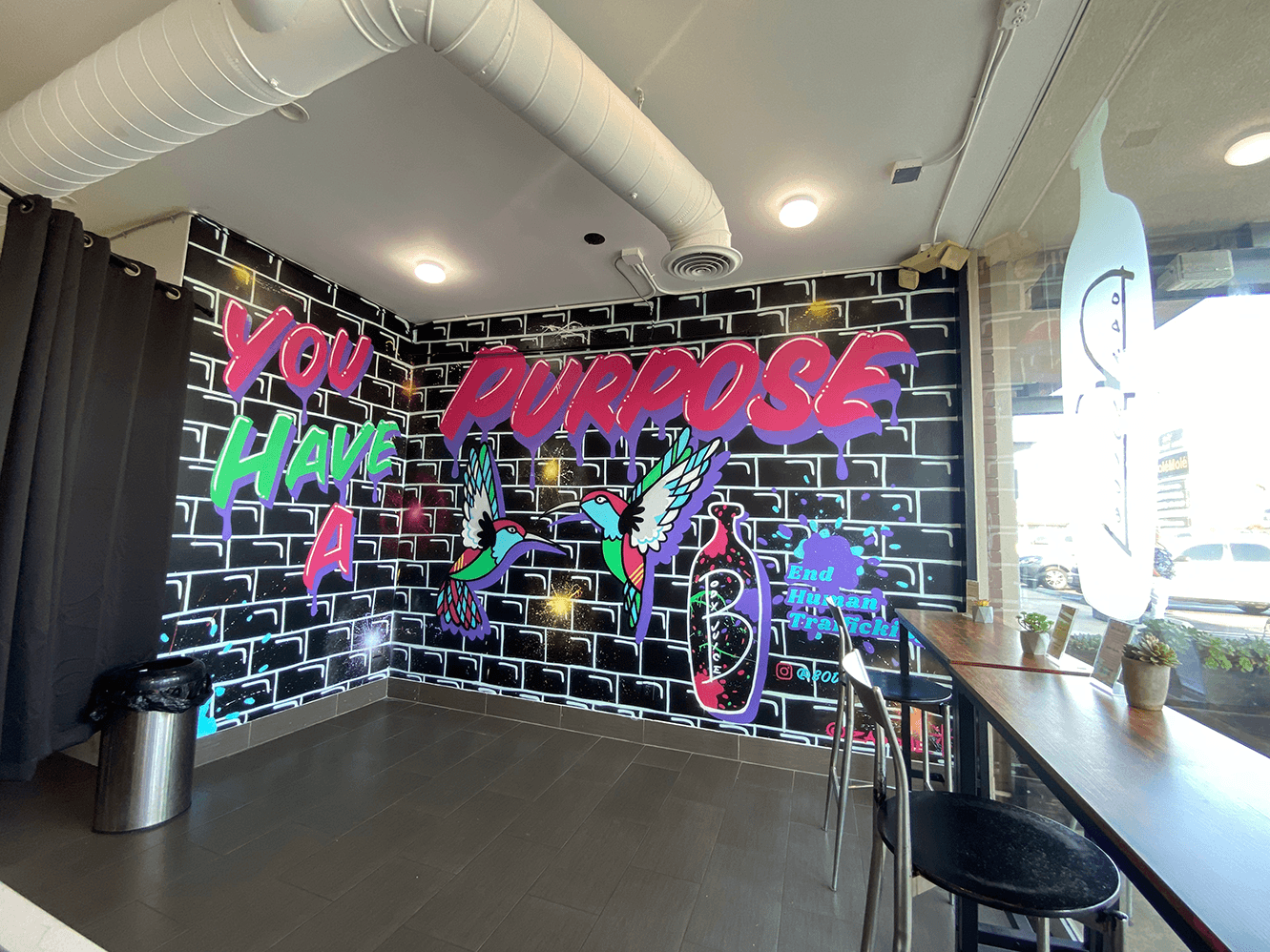Finished mural implementation in Body Juice store