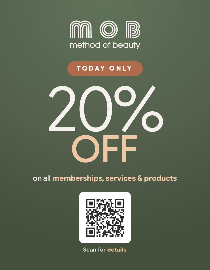 Twenty percent off sign for the day of the party