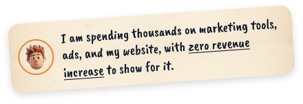 I am spending thousands on marketing tools, ads, and my website, with zero revenue increase to show for it.